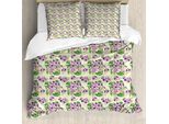 Abakuhaus Set Copripiumino Per Letto Singolo Philodendron, Motivo Spotted Orchid, Antiacaro E Anallergico, Con Federa, 200 Cm X 200 Cm - 80 X 80 Cm, Multicolore