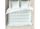 Abakuhaus Set Copripiumino Per Letto Singolo Philodendron, Arte Monocromatica Jungle, Antiacaro, Adatto A Chi Soffre Di Allergie, Con Federa, 200 Cm X 200 Cm - 80 X 80 Cm, Seafoam E Bianco
