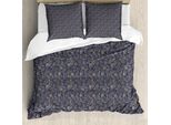 Abakuhaus Set Copripiumino Per Letti Singoli, Linea Kunst-Schmetterlings-Spots, Antiacaro, Adatto A Chi Soffre Di Allergie, Con Federa, 200 Cm X 200 Cm - 80 X 80 Cm, Dark Indigo Multicolor