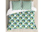 Abakuhaus Set Copripiumino Per Letto Singolo Philodendron, Hawaii Fun Bouquet, Antiacaro, Adatto A Chi Soffre Di Allergie, Con Federa, 155 Cm X 220 Cm - 80 X 80 Cm, Multicolore