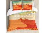 Abakuhaus Set Copripiumino Per Letti Singoli, Disegno Astratto Deserto E Cielo, Antiacaro E Anallergico, Con Federa, 155 Cm X 220 Cm - 80 X 80 Cm, Multicolore