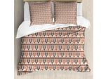 Abakuhaus Set Copripiumino Etnico Per Letti Singoli, Forme Geometriche, Antiacaro, Adatto A Chi Soffre Di Allergie, Con Federa, 200 Cm X 200 Cm - 80 X 80 Cm, Dark Salmon Eggshell