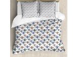 Abakuhaus Set Copripiumino Per Letti Singoli, Motivo Astratto Colorato, Antiacaro, Adatto A Chi Soffre Di Allergie, Con Federa, 200 Cm X 200 Cm - 80 X 80 Cm, Bianco Multicolore