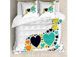 Abakuhaus Set Copripiumino Per Letto Singolo Antilope, Silhouette Di Cuore Animale, Antiacaro, Adatto A Chi Soffre Di Allergie, Con Federa, 155 Cm X 220 Cm - 80 X 80 Cm, Multicolore