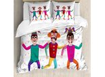 Abakuhaus Set Copripiumino Per Letto Singolo, Divertenti Intrattenitori Pazzi, Antiacaro, Adatto A Chi Soffre Di Allergie, Con Federa, 200 Cm X 200 Cm - 80 X 80 Cm, Multicolore
