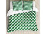 Abakuhaus Set Copripiumino Per Letto Singolo Philodendron, Jungle Leaves, Antiacaro, Adatto A Chi Soffre Di Allergie, Con Federa, 155 Cm X 220 Cm - 80 X 80 Cm, Verde E Bianco