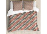 Abakuhaus Set Copripiumino Astratto Per Letti Singoli, Folkloric Diagonale Elaborato, Antiacaro, Adatto A Chi Soffre Di Allergie, Con Federa, 200 Cm X 200 Cm - 80 X 80 Cm, Multicolore