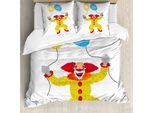 Abakuhaus Set Copripiumino Per Letto Singolo, Happy Circus Entertainer Man, Antiacaro, Adatto A Chi Soffre Di Allergie, Con Federa, 200 Cm X 200 Cm - 80 X 80 Cm, Multicolore