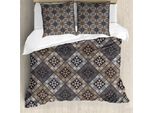 Abakuhaus Set Copripiumino Astratto Per Letti Singoli, Motivi Tribali Etnici, Antiacaro, Adatto A Chi Soffre Di Allergie, Con Federa, 200 Cm X 200 Cm - 80 X 80 Cm, Grigio Chiaro