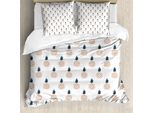 Abakuhaus Set Copripiumino Per Letto Singolo, Organic Tropical Fruits, Antiacaro E Anallergico, Con Federa, 200 Cm X 200 Cm - 80 X 80 Cm, Blu Ardesia Scuro Almond