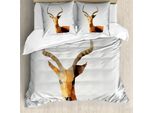 Abakuhaus Set Copripiumino Per Letto Singolo, Ritratto Di Animale Low Poly, Antiacaro, Adatto A Chi Soffre Di Allergie, Con Federa, 200 Cm X 200 Cm - 80 X 80 Cm, Multicolore