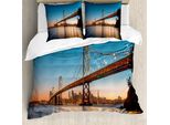Abakuhaus Oakland Set Copripiumino Per Letti Singoli, San Francisco Skyline View, Antiacaro, Adatto A Chi Soffre Di Allergie, Con Federa, 155 Cm X 220 Cm - 80 X 80 Cm, Multicolore