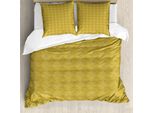 Abakuhaus Set Copripiumino Per Letto Singolo, Silhouette Di Uccelli In Volo, Antiacaro, Adatto A Chi Soffre Di Allergie, Con Federa, 200 Cm X 200 Cm - 80 X 80 Cm, Terra, Giallo, Kaki Scuro