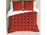 Abakuhaus Set Copripiumino Per Letto Singolo, Wild Roses Nettare Di Fiori, Antiacaro Adatto A Chi Soffre Di Allergie Con Federa, 155 Cm X 220 Cm - 80 X 80 Cm, Burnt Sienna Multicolor