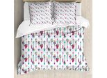 Abakuhaus Set Copripiumino Per Letti Singoli, Frecce Orientali Colorate, Antiacaro, Adatto A Chi Soffre Di Allergie, Con Federa, 155 Cm X 220 Cm - 80 X 80 Cm, Multicolore