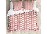 Abakuhaus Set Copripiumino Astratto Per Letti Singoli, Motivi Ornamentali Culturali, Antiacaro, Adatto A Chi Soffre Di Allergie, Con Federa, 200 Cm X 200 Cm - 80 X 80 Cm, Salmone Multicolore