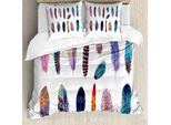 Abakuhaus Set Copripiumino Per Letti Singoli, Tribal E Bunte Fluff, Antiacaro, Adatto A Chi Soffre Di Allergie, Con Federa, 200 Cm X 200 Cm - 80 X 80 Cm, Multicolore