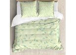 Abakuhaus Set Copripiumino Per Letti Singoli, Foglie Di Vite Astratte Ivy, Antiacaro, Adatto A Chi Soffre Di Allergie, Con Federa, 155 Cm X 220 Cm - 80 X 80 Cm, Verde Salvia Verde