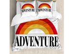 Abakuhaus Set Copripiumino Per Letti Singoli, Tangerine Rainbow Wording, Antiacaro, Adatto A Chi Soffre Di Allergie, Con Federa, 200 Cm X 200 Cm - 80 X 80 Cm, Bianco Multicolore