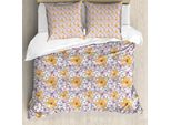 Abakuhaus Set Copripiumino Per Letti Singoli, Pastello Bicolore Lily Flora, Antiacaro, Adatto A Chi Soffre Di Allergie, Con Federa, 200 Cm X 200 Cm - 80 X 80 Cm, Multicolore