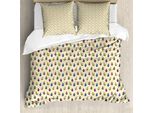 Abakuhaus Set Copripiumino Per Letti Singoli, Boccioli Di Fiori E Steli Sottili, Antiacaro, Adatto A Chi Soffre Di Allergie, Con Federa, 200 Cm X 200 Cm - 80 X 80 Cm, Giallo Pallido Multicolore