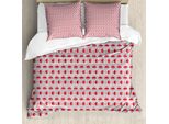 Abakuhaus Set Copripiumino Astratto Per Letti Singoli, Caldo, Moderno, Rotondo, Antiacaro, Adatto A Chi Soffre Di Allergie, Con Federa, 200 Cm X 200 Cm - 80 X 80 Cm, Pale Taupe Dark Coral