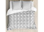 Abakuhaus Uccello Sul Filo Metallico Set Copripiumino Per Letti Singoli, Symmetric, Antiacaro, Adatto A Chi Soffre Di Allergie, Con Federa, 155 Cm X 220 Cm - 80 X 80 Cm, Grigio Antracite E Bianco