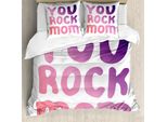 Abakuhausie Schaukeln Set Copripiumino Per Letti Singoli, Gradient Mutter Tages Kunst, Antiacaro, Adatto A Chi Soffre Di Allergie, Con Federa, 155 Cm X 220 Cm - 80 X 80 Cm, Rosa Baby Pale Fuchsia