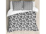 Set Copripiumino Abakuhaus Per Letti Singoli, Rose Intrecciate Monocromatiche, Antiacaro E Anallergico Con Federa, 200 Cm X 200 Cm - 80 X 80 Cm, Grigio Antracite E Bianco