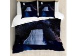 Abakuhaus Set Copripiumino Nottocean Per Letti Singoli, Eisberg Reflexion Himmel, Antiacaro, Adatto A Chi Soffre Di Allergie, Con Federa, 155 Cm X 220 Cm - 80 X 80 Cm, Skyblue Multicolor