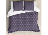Abakuhaus Set Copripiumino Per Letti Singoli, Basic E Summary, Antiacaro, Adatto A Chi Soffre Di Allergie, Con Federa, 200 Cm X 200 Cm - 80 X 80 Cm, Viola Grigio Giallo