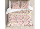 Abakuhaus Set Copripiumino Per Letto Singolo, Gustosi Macarons Arte Francese, Antiacaro, Adatto A Chi Soffre Di Allergie, Con Federa, 200 Cm X 200 Cm - 80 X 80 Cm, Crema Pallido Malva