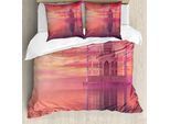 Set Copripiumino Da Viaggio Abakuhaus Per Letti Singoli, Motivo Romantico Taj Mahal, Antiacaro E Anallergico, Con Federa, 155 Cm X 220 Cm - 80 X 80 Cm, Multicolore