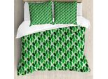 Set Copripiumino Abakuhaus Per Letti Singoli, Tonalità Verde Foglie Di Liana Artificiali, Antiacaro, Adatto A Chi Soffre Di Allergie, Con Federa, 200 Cm X 200 Cm - 80 X 80 Cm, Verde Smeraldo