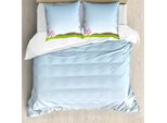 Abakuhaus Set Copripiumino Per Letto Singolo, Schwimmdock Cherry Blossom, Antiacaro, Adatto A Chi Soffre Di Allergie, Con Federa, 200 Cm X 200 Cm - 80 X 80 Cm, Blu Multicolore