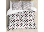 Abakuhaus Set Copripiumino Per Letto Singolo San Valentino, Cupido Angelo Cuore, Antiacaro, Adatto A Chi Soffre Di Allergie, Con Federa, 200 Cm X 200 Cm - 80 X 80 Cm, Grigio Carbone Vermiglio