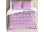 Abakuhaus Set Copripiumino Per Letti Singoli LöWenzahn, Divertente Motivo Botanico, Antiacaro, Adatto A Chi Soffre Di Allergie, Con Federa, 200 Cm X 200 Cm - 80 X 80 Cm, Fucsia Viola E Bianco