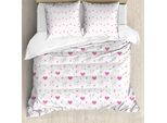 Abakuhaus Set Copripiumino Per Letto Singolo Per San Valentino, Romantico Disegno Con Cuori Di Cupido, Antiacaro E Anallergico, Con Federa, 200 Cm X 200 Cm - 80 X 80 Cm, Rosa Sabbia Marrone