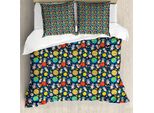 Abakuhaus Set Copripiumino Per Letti Singoli, Divertenti Astronauti Galleggianti, Antiacaro, Adatto A Chi Soffre Di Allergie, Con Federa, 200 Cm X 200 Cm - 80 X 80 Cm, Multicolore