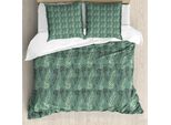 Abakuhaus Set Copripiumino Dai Colori Tenui Per Letti Singoli, Decorato Con Foglie, Antiacaro, Adatto A Chi Soffre Di Allergie, Con Federa, 200 Cm X 200 Cm - 80 X 80 Cm, Verde Alloro Verde Chiaro