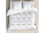Abakuhaus Set Copripiumino Per Letto Singolo, Unicorno, Nuvole, Pioggia, Cuori, Antiacaro, Adatto A Chi Soffre Di Allergie, Con Federa, 155 Cm X 220 Cm - 80 X 80 Cm, Multicolore