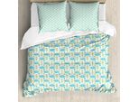 Abakuhaus Set Copripiumino Succoso Per Letti Singoli, Motivo Desert Plantation, Antiacaro, Adatto A Chi Soffre Di Allergie, Con Federa, 200 Cm X 200 Cm - 80 X 80 Cm, Sky Blue Multicolor