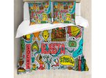 Abakuhaus Russia Set Copripiumino Per Letti Singoli, Stile Russo, Antiacaro, Adatto A Chi Soffre Di Allergie, Con Federa, 155 Cm X 220 Cm - 80 X 80 Cm, Multicolore