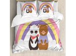 Abakuhaus Set Copripiumino Per Letto Singolo, Disegno Su Nuvole, Antiacaro, Adatto A Chi Soffre Di Allergie, Con Federa, 200 Cm X 200 Cm - 80 X 80 Cm, Multicolore