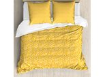 Abakuhaus Set Copripiumino Botanico Per Letti Singoli, Foglie Estive E Ramoscelli, Antiacaro, Adatto A Chi Soffre Di Allergie, Con Federa, 155 Cm X 220 Cm - 80 X 80 Cm, Arancione E Bianco