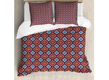Abakuhaus Set Copripiumino Geometrico Per Letti Singoli, Vibrant Nested Squares, Antiacaro E Anallergico Con Federa, 200 Cm X 200 Cm - 80 X 80 Cm, Multicolore
