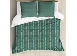 Abakuhaus Set Copripiumino Dai Colori Tenui Per Letti Singoli, Cucito Verticalmente, Antiacaro, Adatto A Chi Soffre Di Allergie, Con Federa, 200 Cm X 200 Cm - 80 X 80 Cm, Verde Alloro Multicolore
