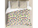 Abakuhaus Set Copripiumino Astratto Per Letti Singoli, Motivi Artistici Ispirati Alle Frecce, Antiacaro, Adatto A Chi Soffre Di Allergie, Con Federa, 200 Cm X 200 Cm - 80 X 80 Cm, Bianco Multicolore