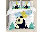 Abakuhaus Set Copripiumino Per Letto Singolo, Mammifero E Il Suo Cucciolo All'aperto, Antiacaro, Adatto A Chi Soffre Di Allergie, Con Federa, 200 Cm X 200 Cm - 80 X 80 Cm, Multicolore