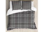 Abakuhaus Set Copripiumino Astratto Per Letti Singoli, Plaid Classico, Antiacaro, Adatto A Chi Soffre Di Allergie, Con Federa, 200 Cm X 200 Cm - 80 X 80 Cm, Grigio Cipria E Grigio Chiaro